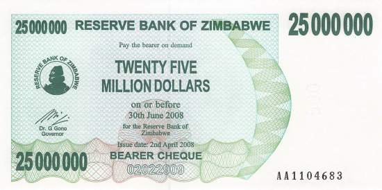 25 Million Dollars Zimbabwe p.56 2008